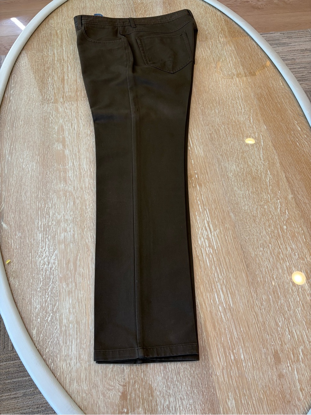 Men's Olive Straight-Leg Dress Jeans